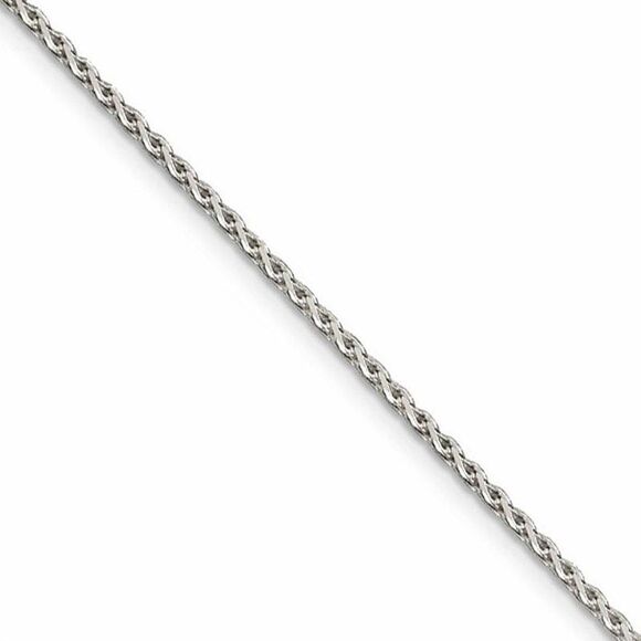 1.5mm Rhodium Plated Sterling Silver Spiga Chain Necklace, 18-20 Inch - Picture 1 of 8